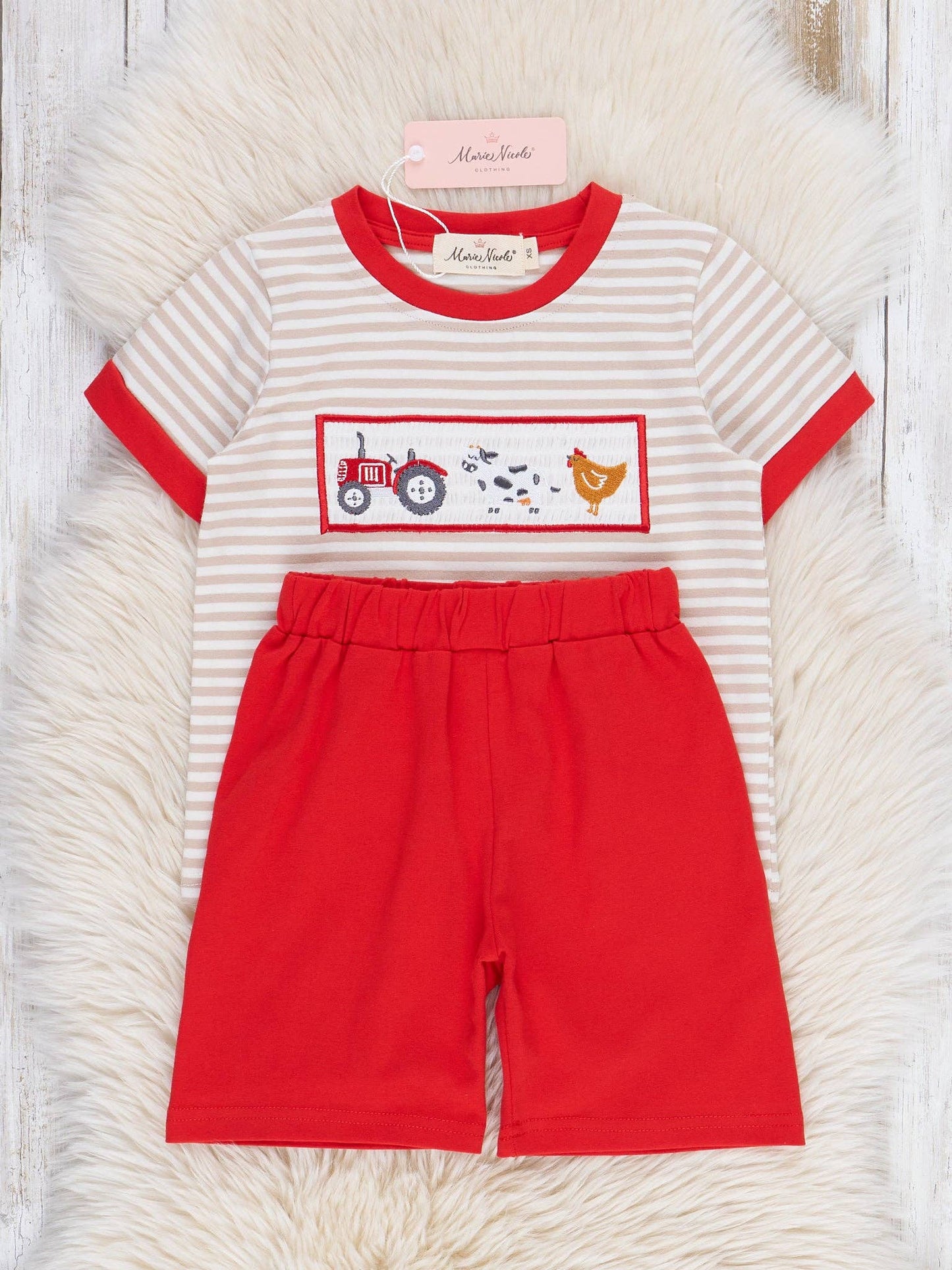 Farm Friends Smocked Short Set