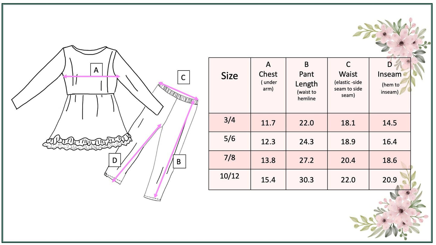 Snowman Lace Ruffle Pant Set