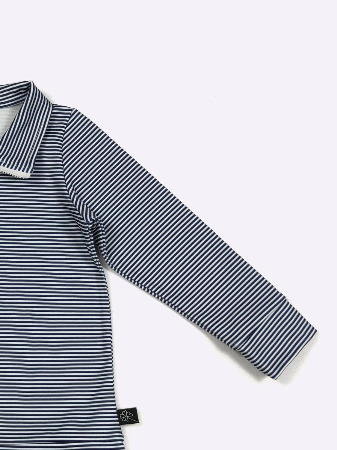 Navy Stripe Boy Quarter Zip