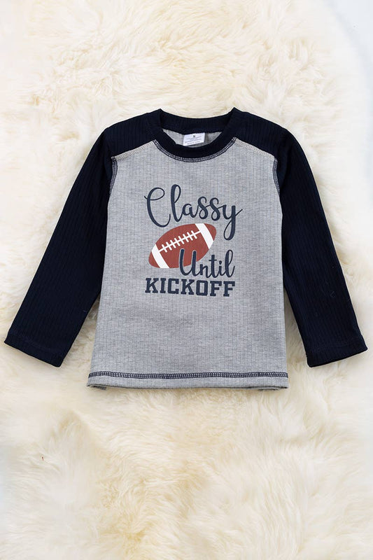 CLASSY UNTIL KICKOFF"FOOTBALL PRINTED SHIRT. TPB55133013-AMY