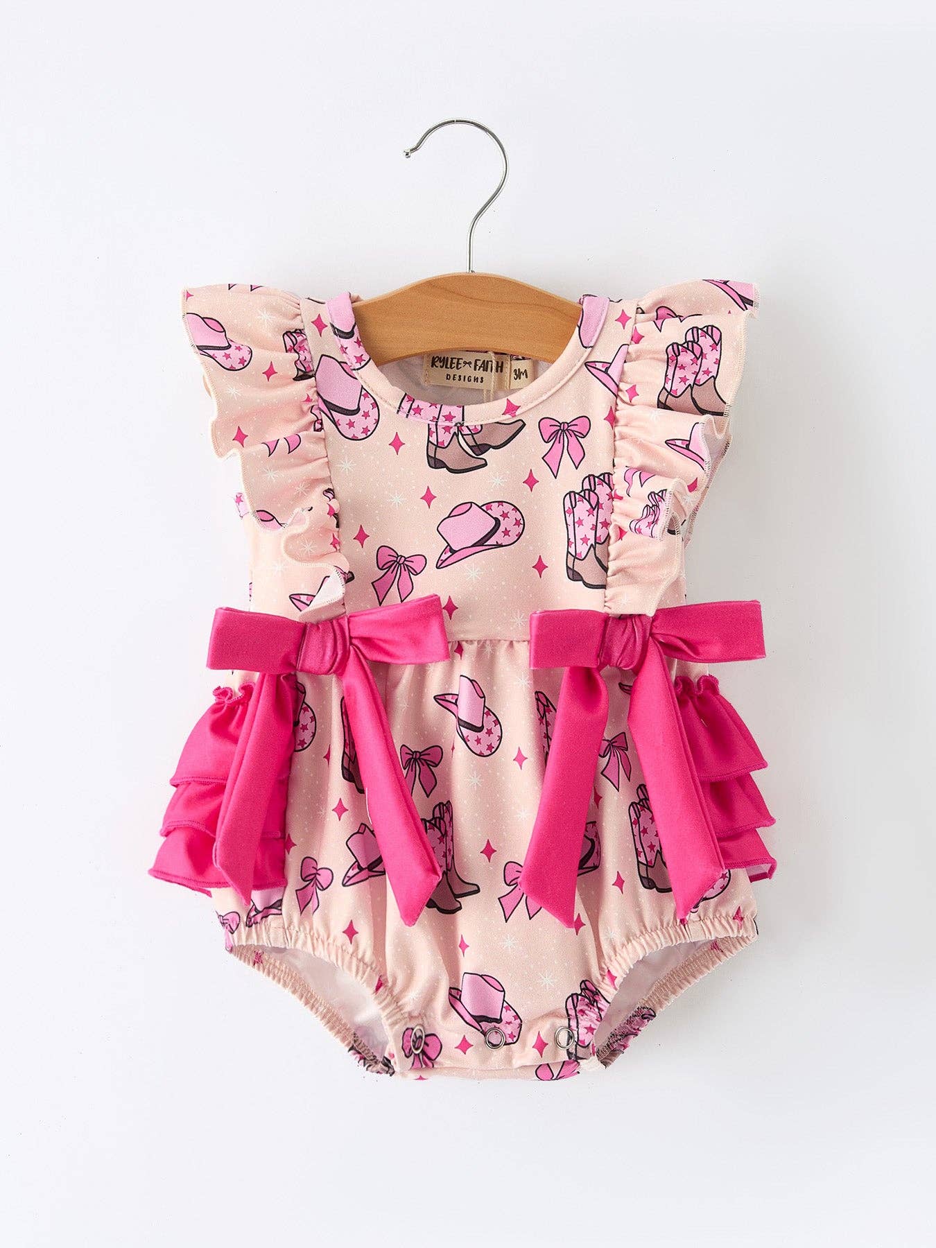 Western Bow Ruffle Romper