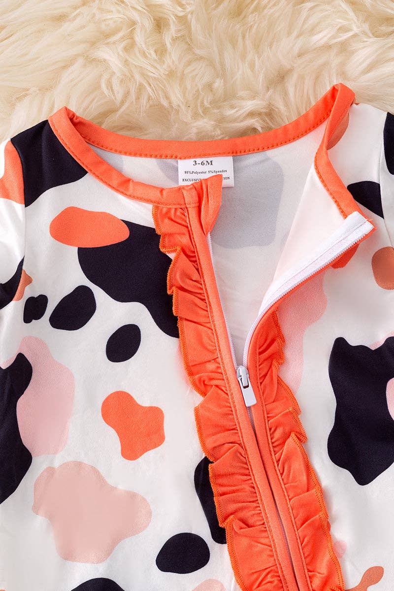 Spotted baby bodysuit with bell sleeves. RPG51319 SOL