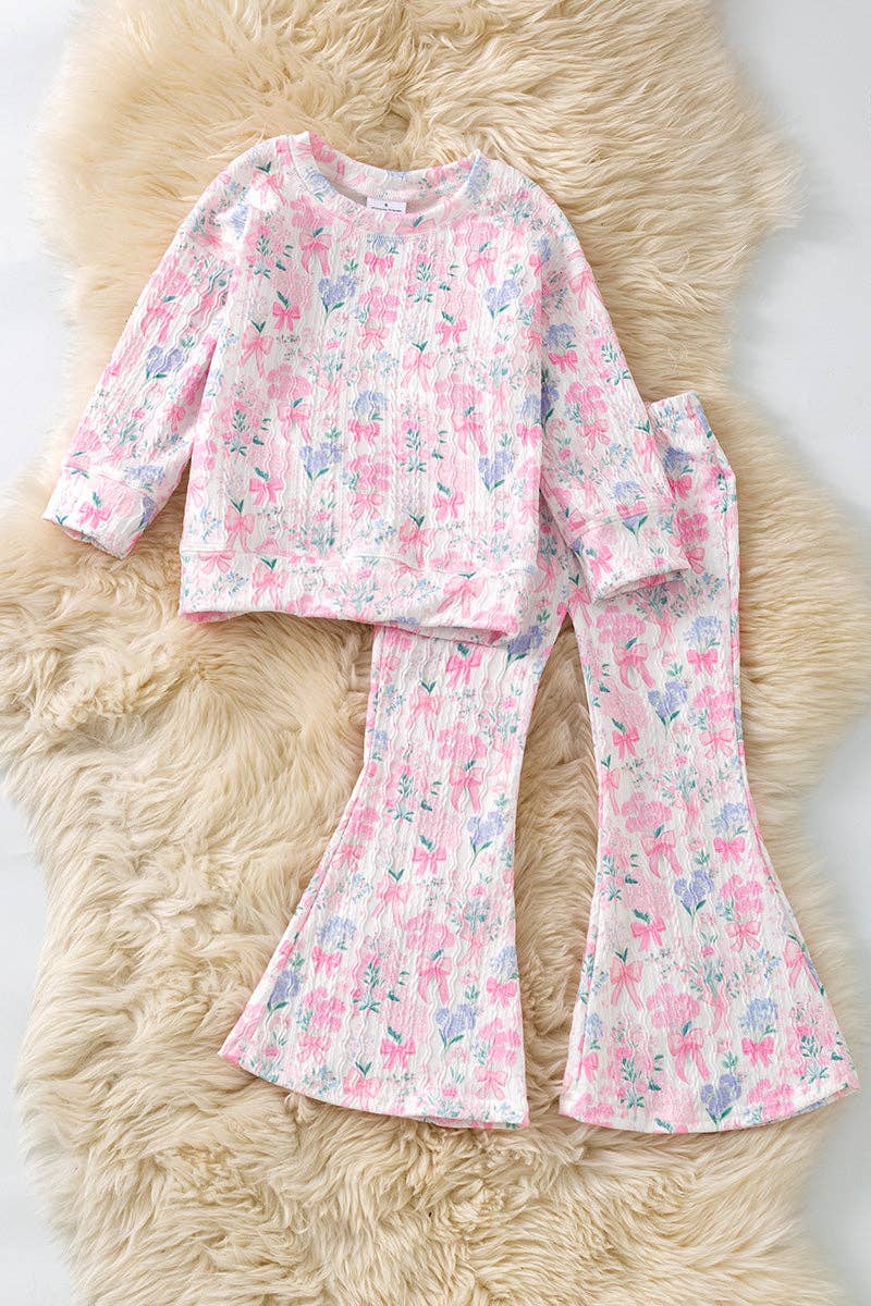Pink coquette bow 2 piece set.