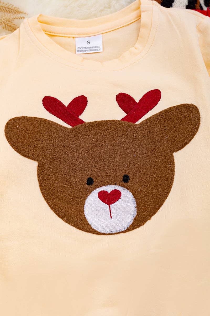 Deer applique Ivory sweatshirt