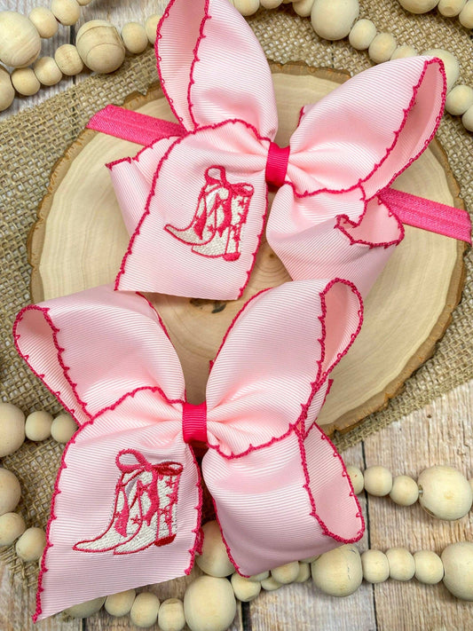 Western Boot Embroidered Bow