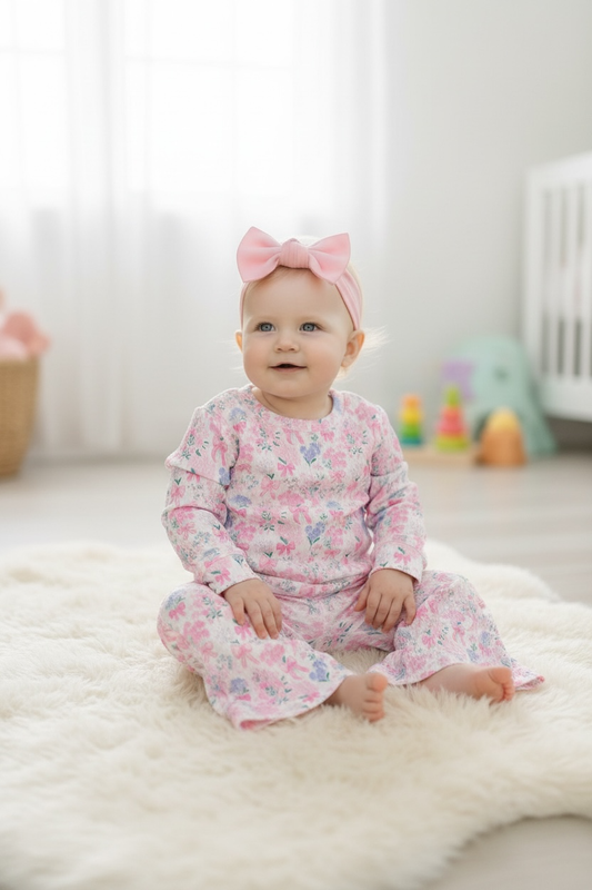 Pink coquette bow 2 piece set.
