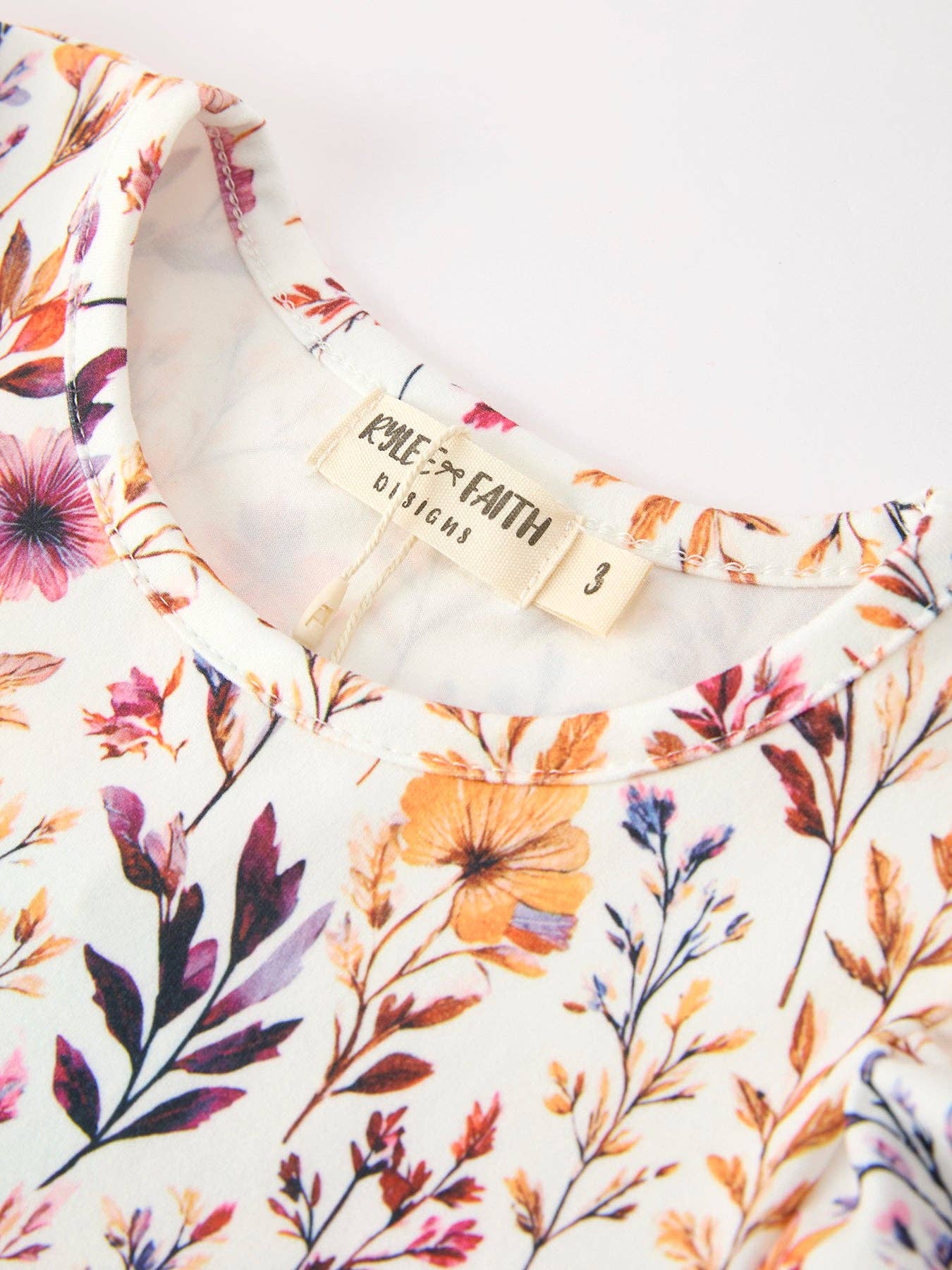 Fall Floral Puff Sleeve Ruffle Dress
