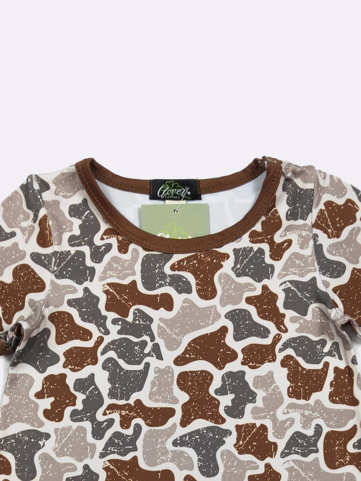 Distressed Camo Boy Romper