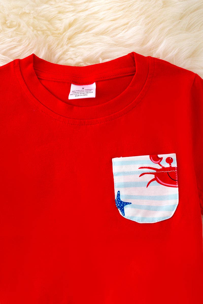 Boys crab printed boys set.