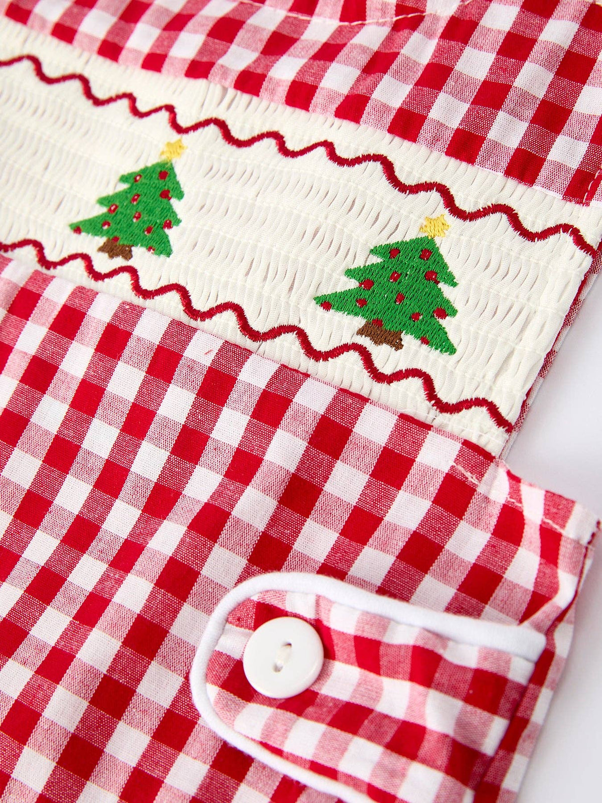 Christmas Tree Plaid Boy Romper