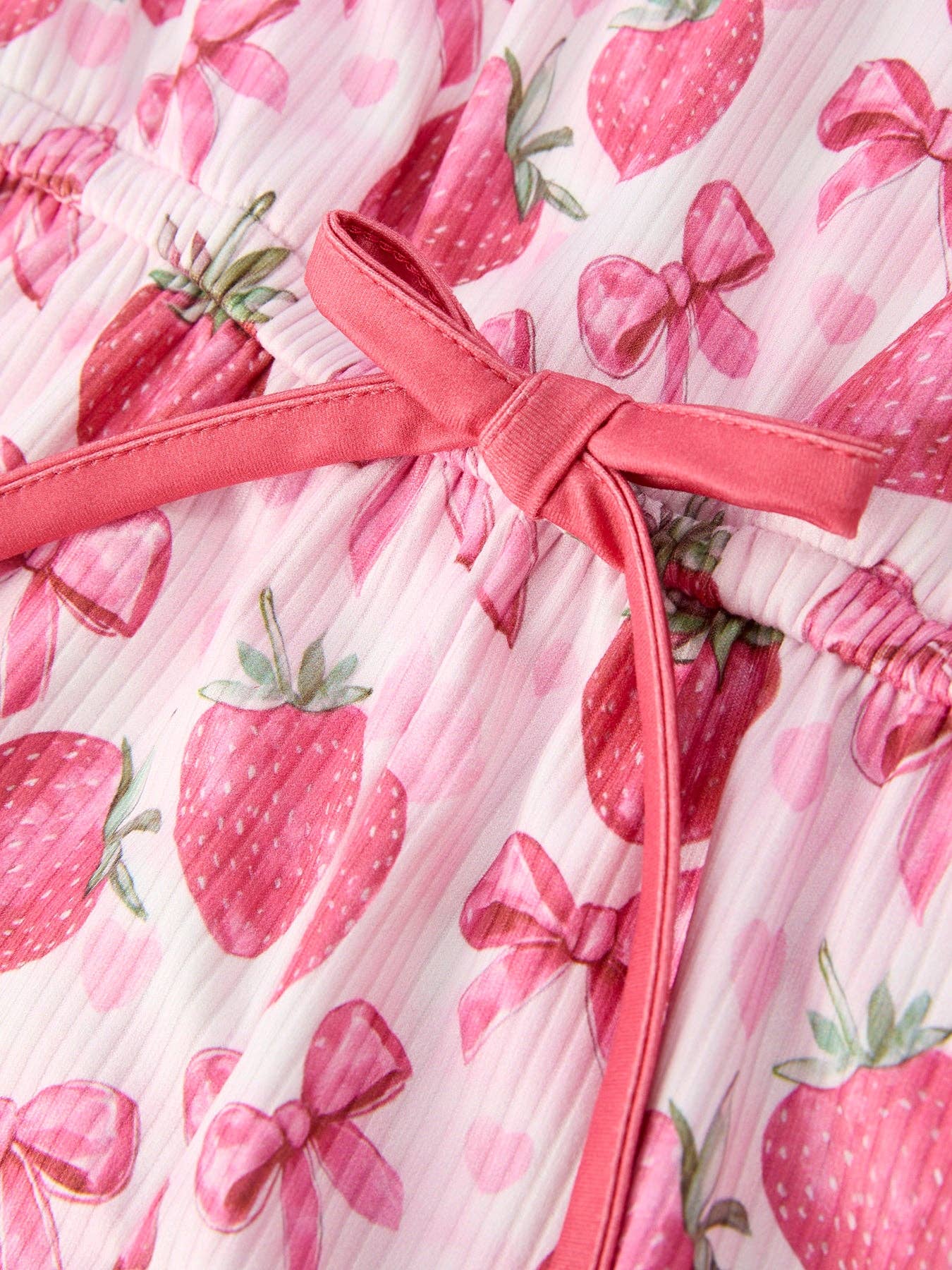 Summer Strawberry Bow Jumpsuit