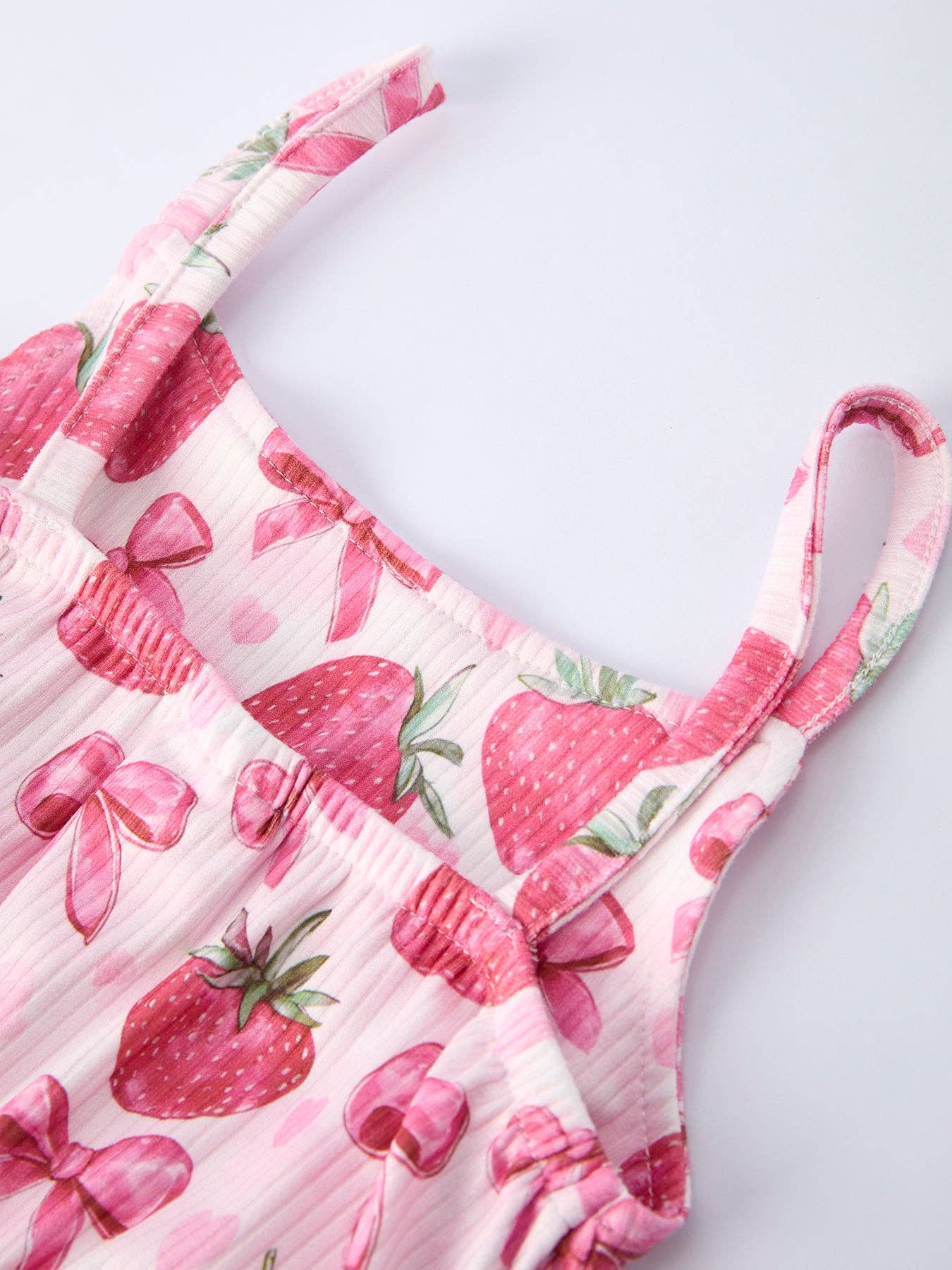 Summer Strawberry Bow Jumpsuit