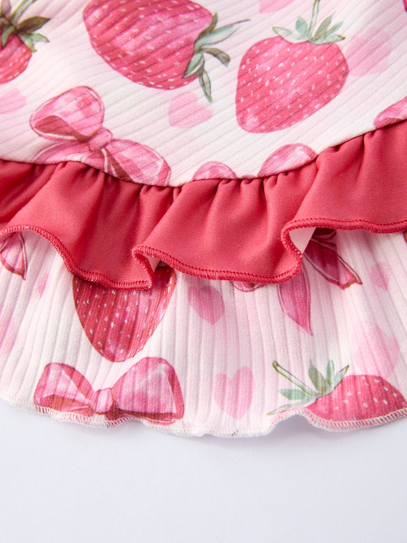 Summer Strawberry Bow Jumpsuit