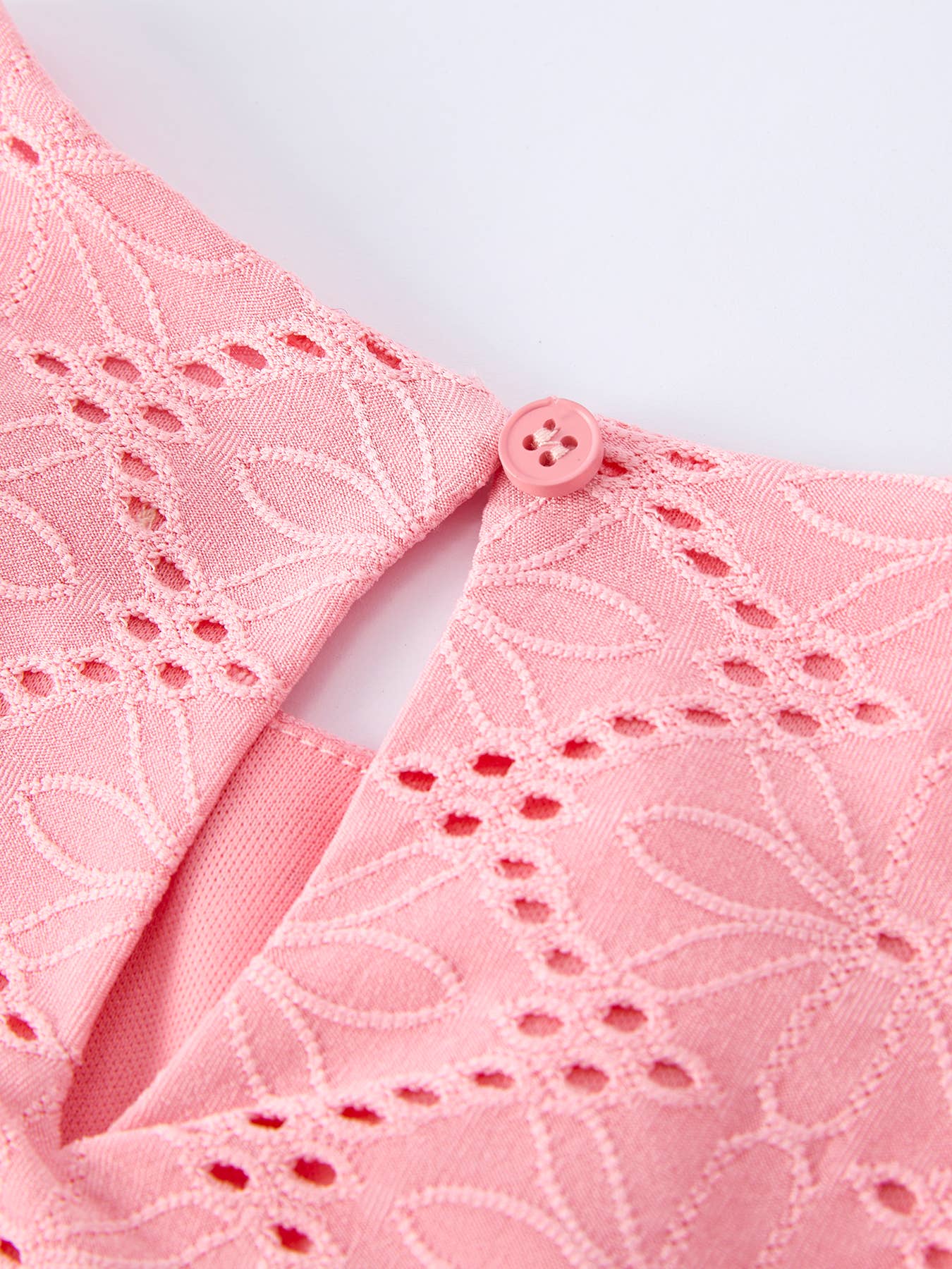 Pink Eyelet Short Sleeve Dress