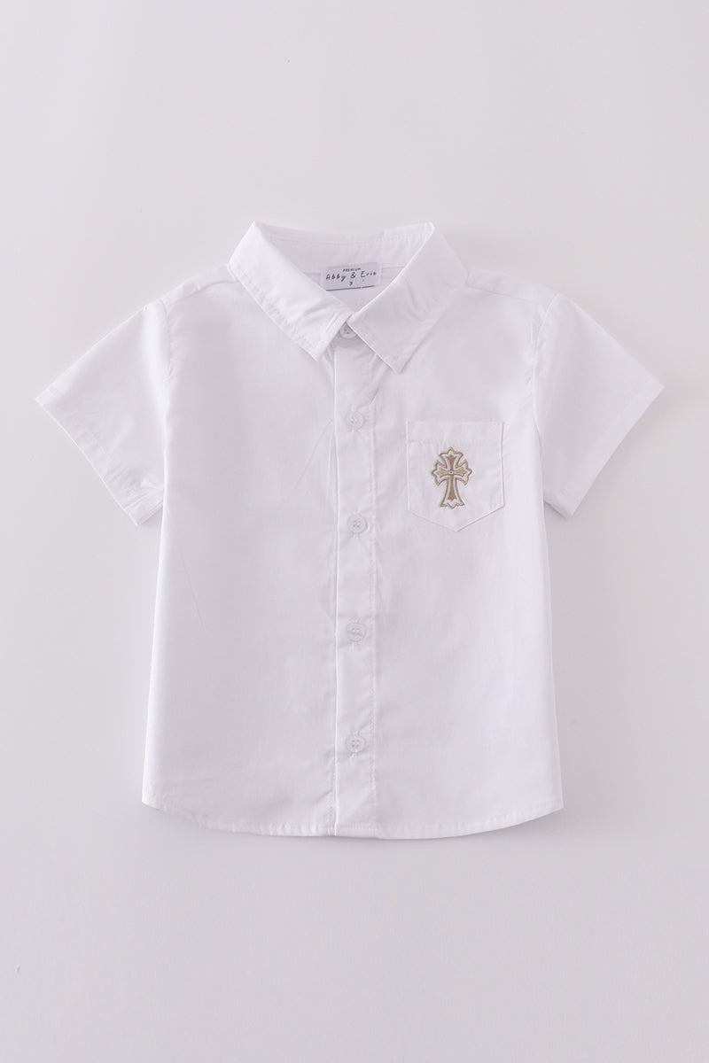 Premium cross button down shirt