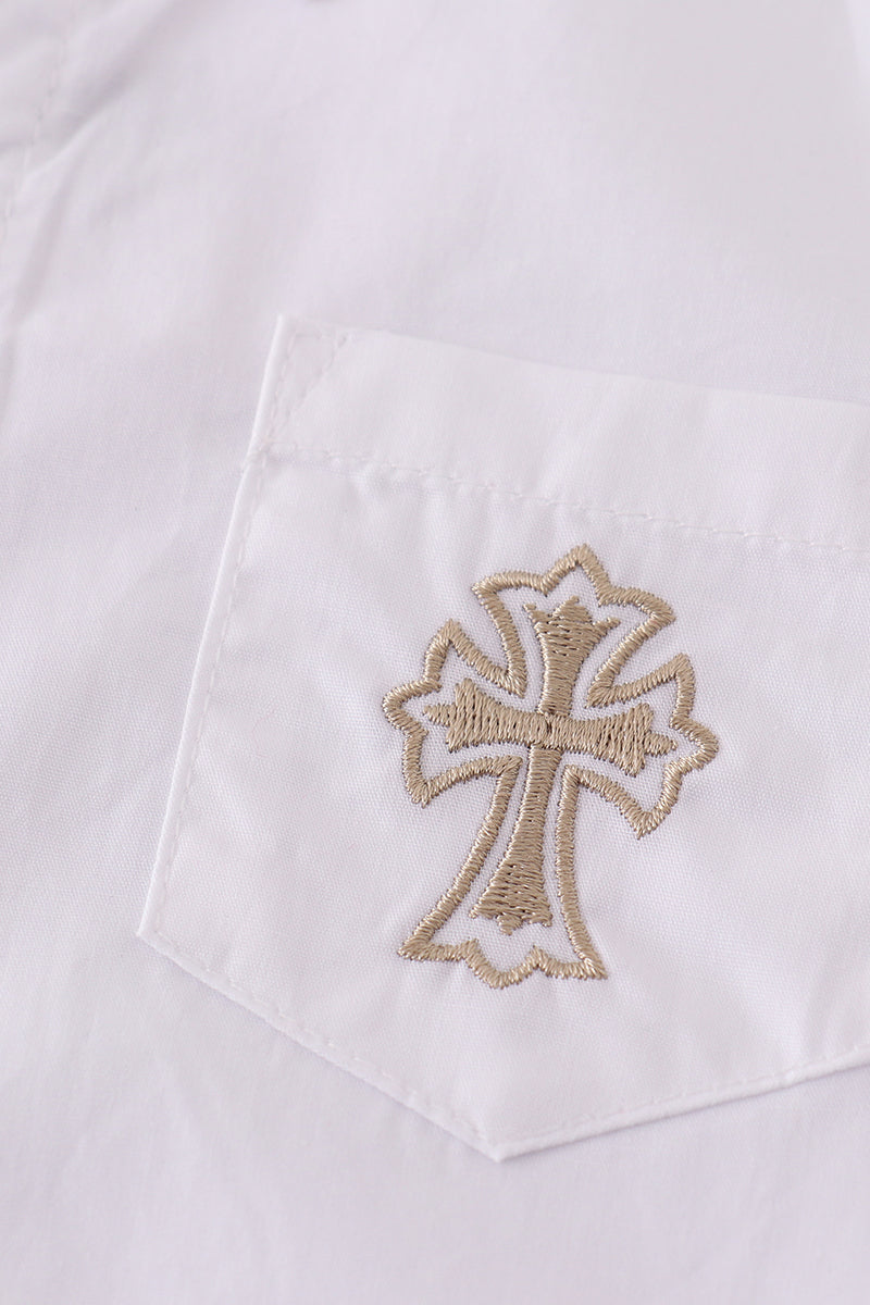 Premium cross button down shirt