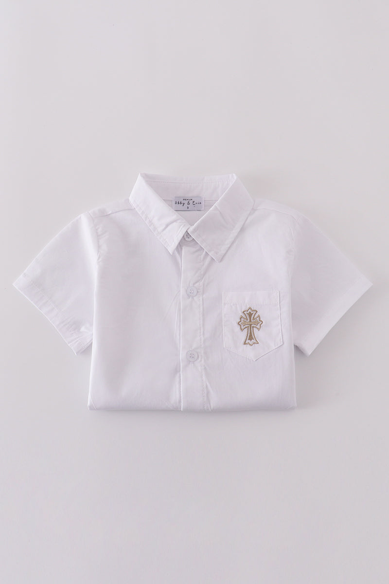 Premium cross button down shirt