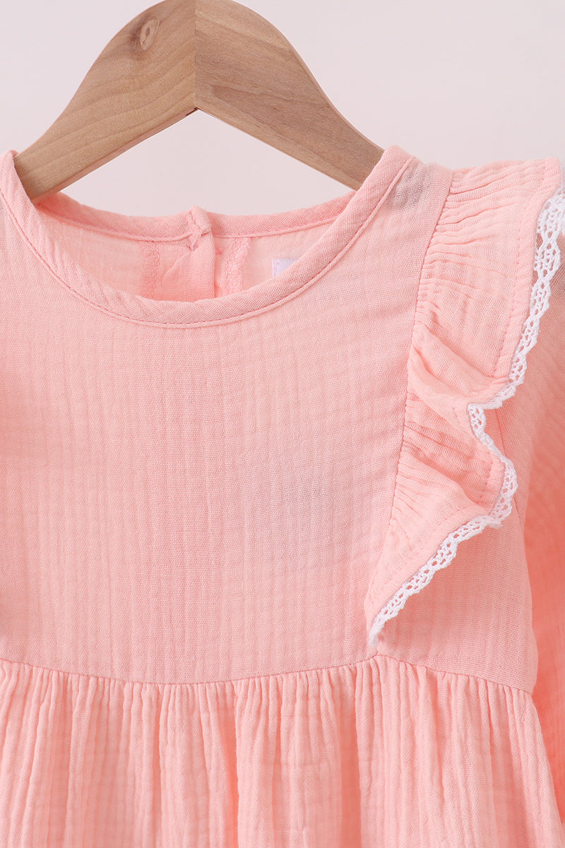 Pink Ruffle Muslin Dress