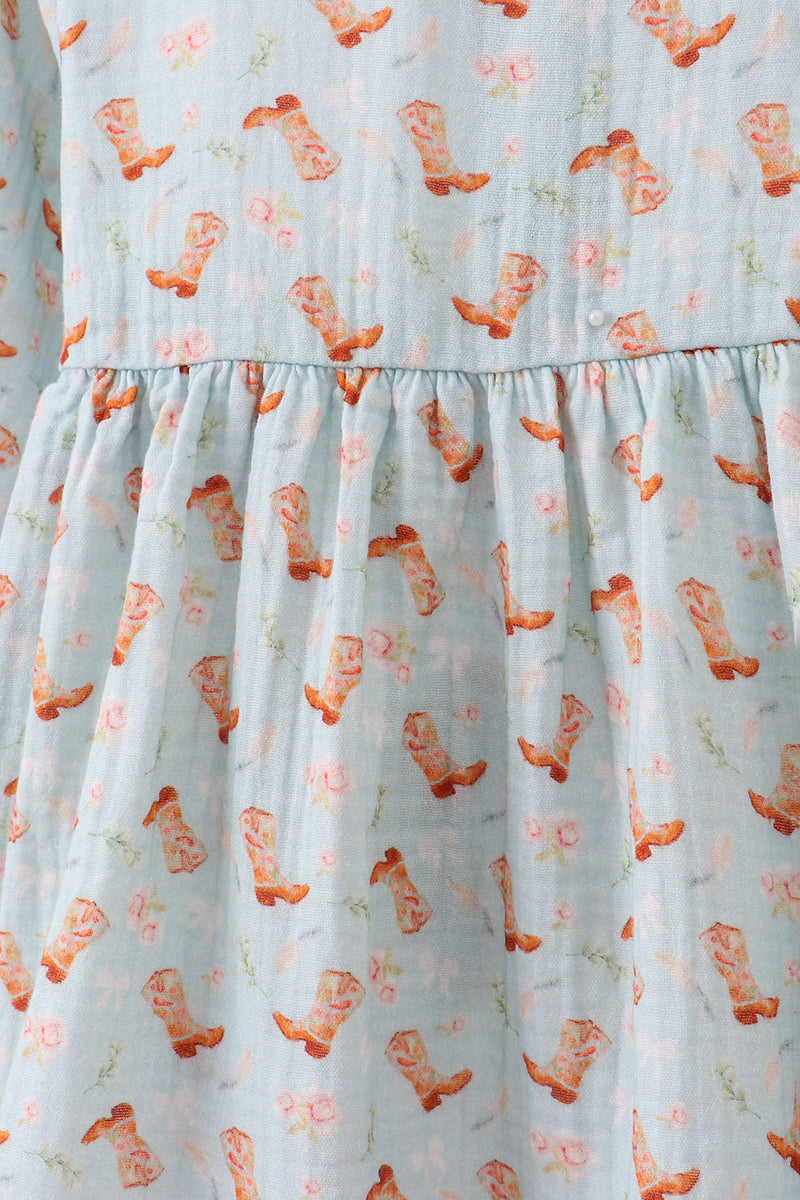Boots Print Muslin Dress