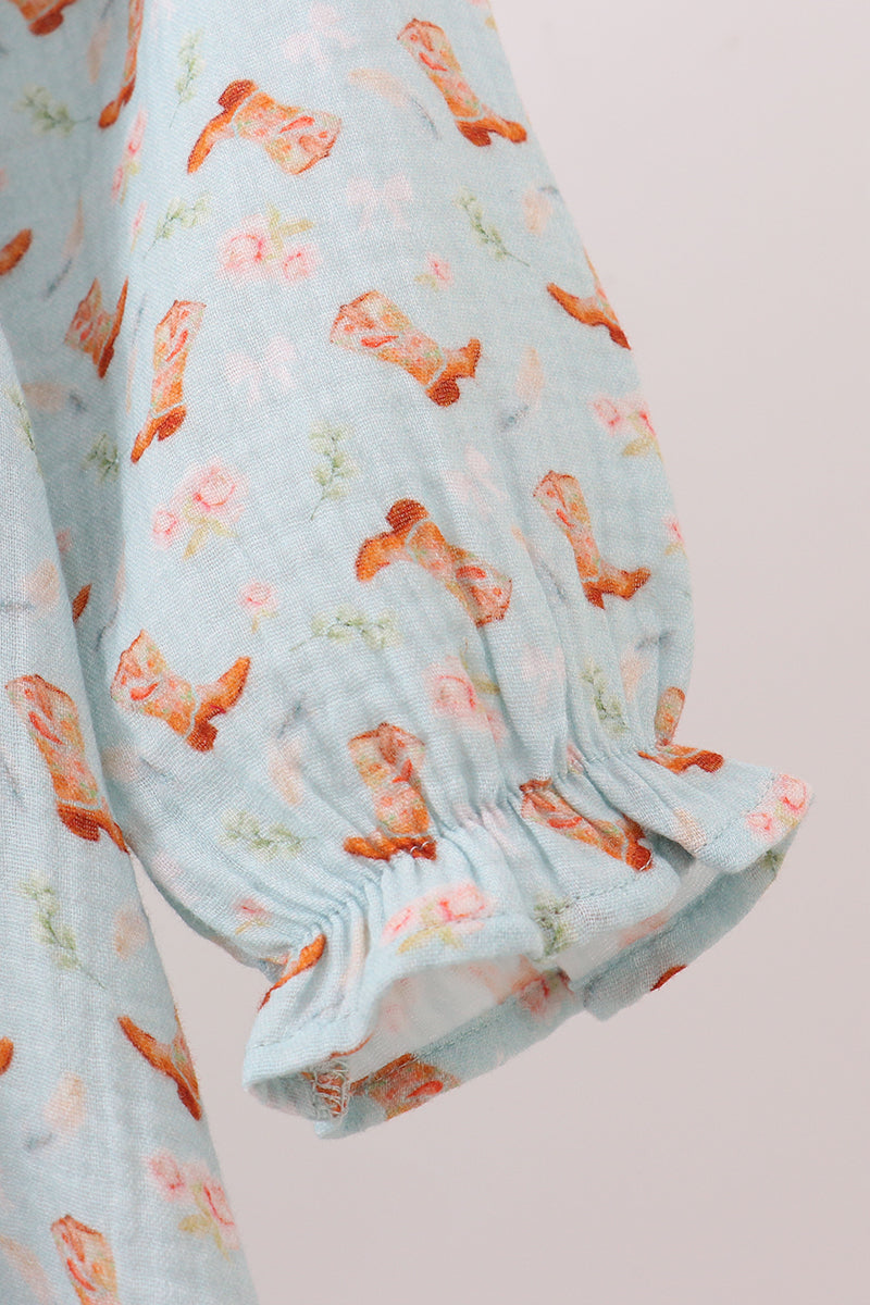 Boots Print Muslin Dress