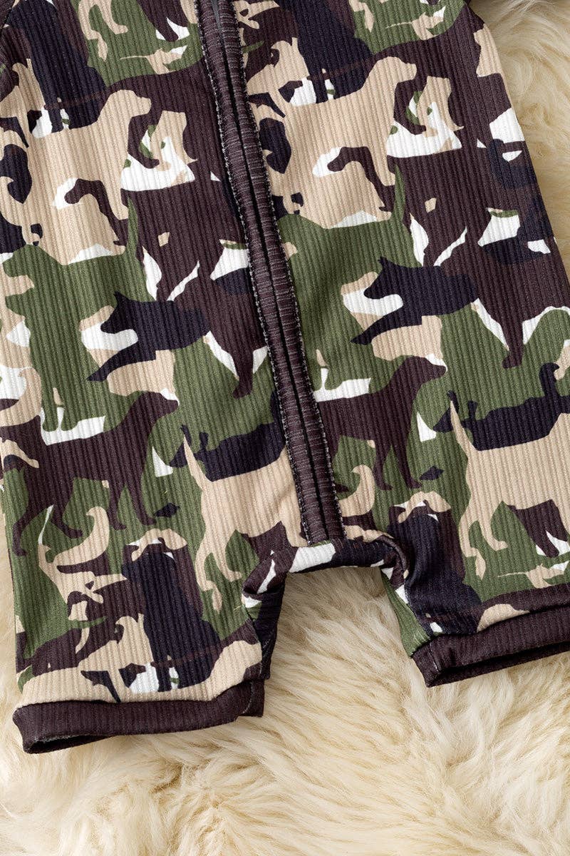 Camouflage  printed baby romper.