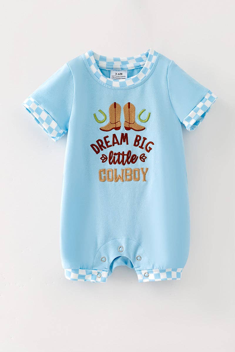 "Dream Big Little Cowboy" romper