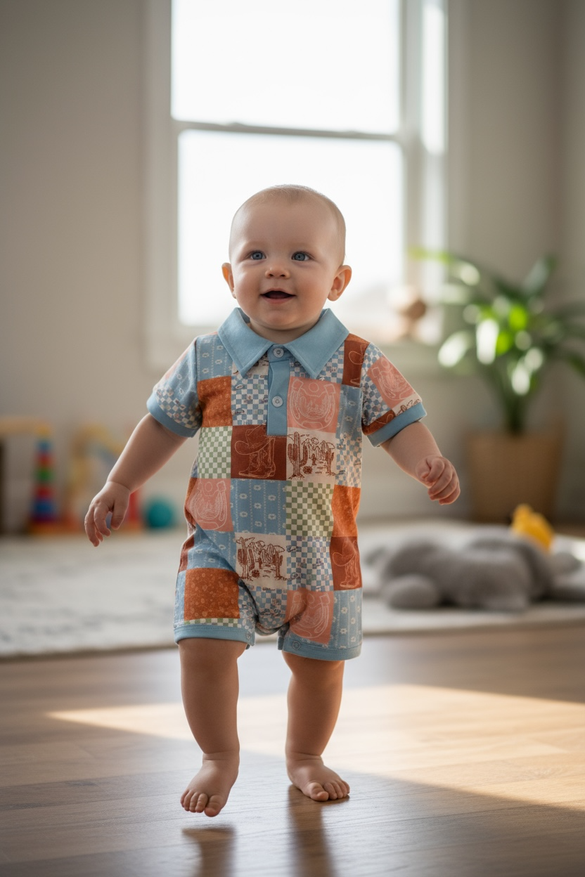Lt. Blue western romper.