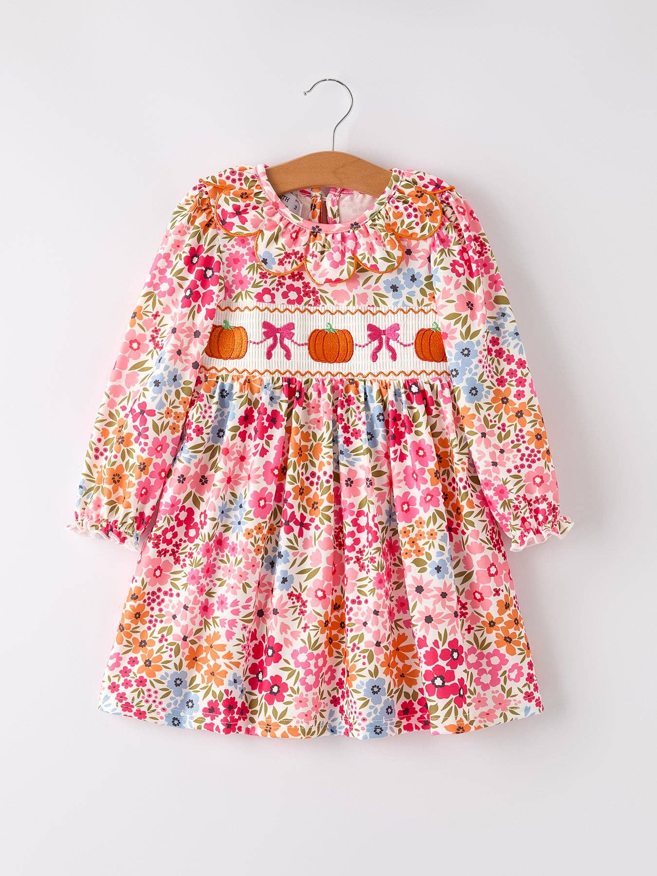 Pumpkin Smock Floral Dress