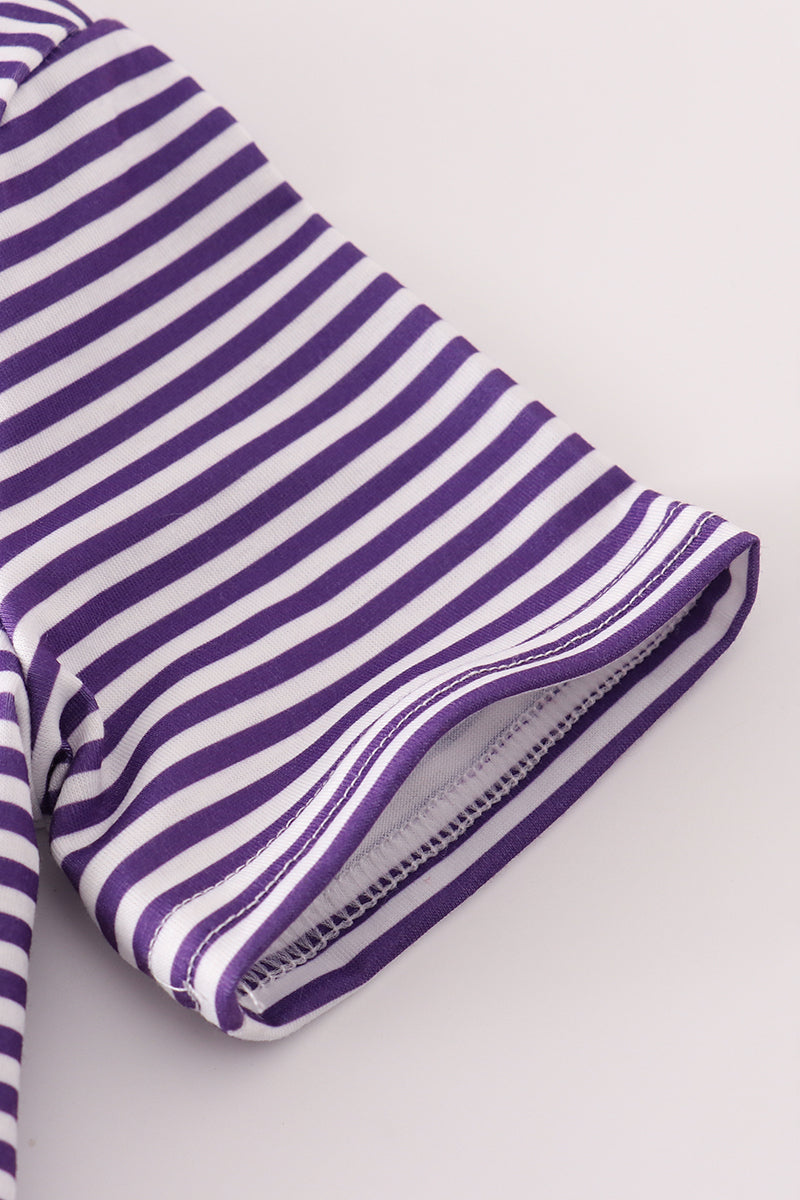 Purple Clemson Stripe Button Down Shirt