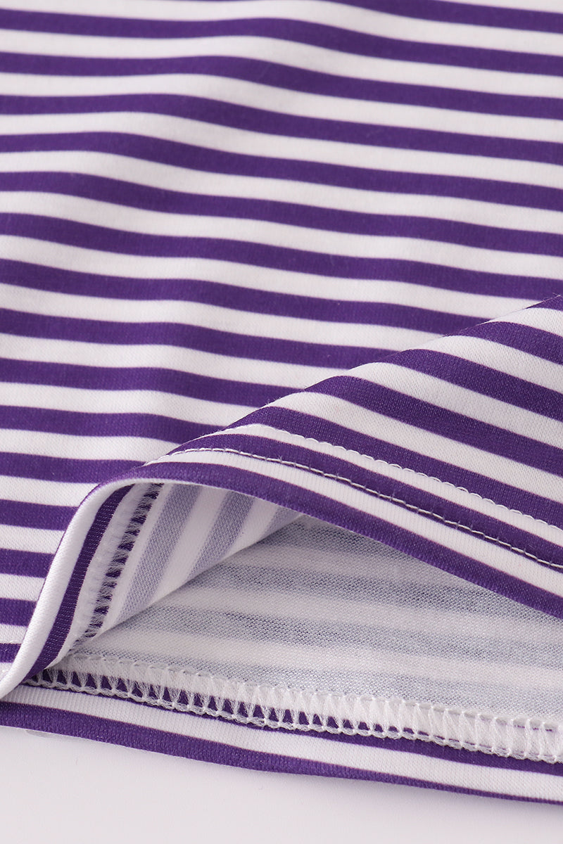 Purple Clemson Stripe Button Down Shirt