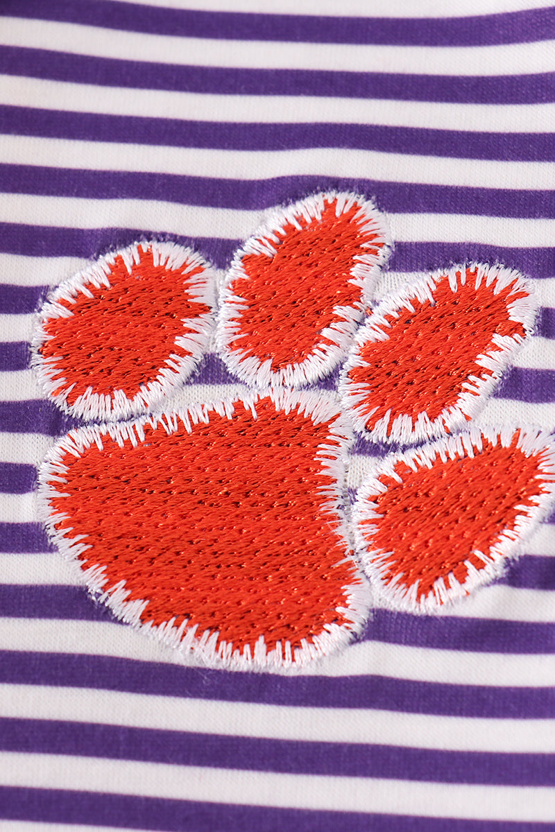 Purple Clemson Stripe Button Down Shirt