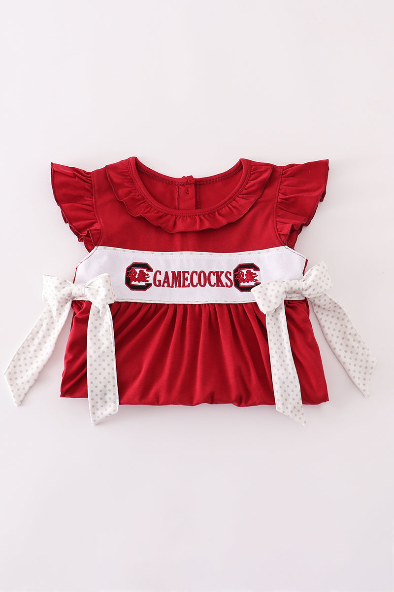 South Carolina Gamecocks Embroidery  Ruffle Dress