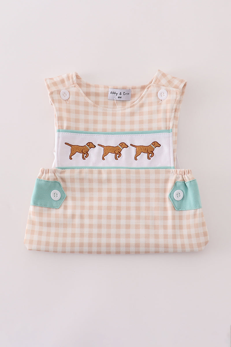 Mint Hunting Puppy Gingham JonJon