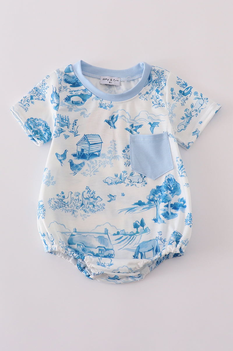 Blue Farm Printed Pocket Bubble