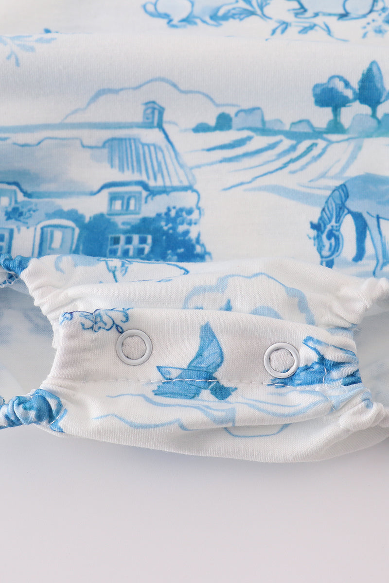Blue Farm Printed Pocket Bubble