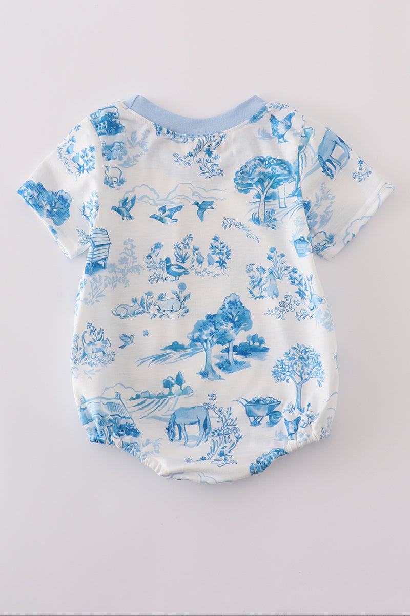 Blue Farm Printed Pocket Bubble