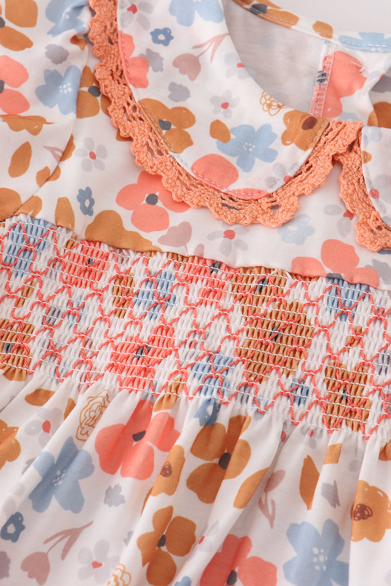 Floral Printed Smocked Dress
