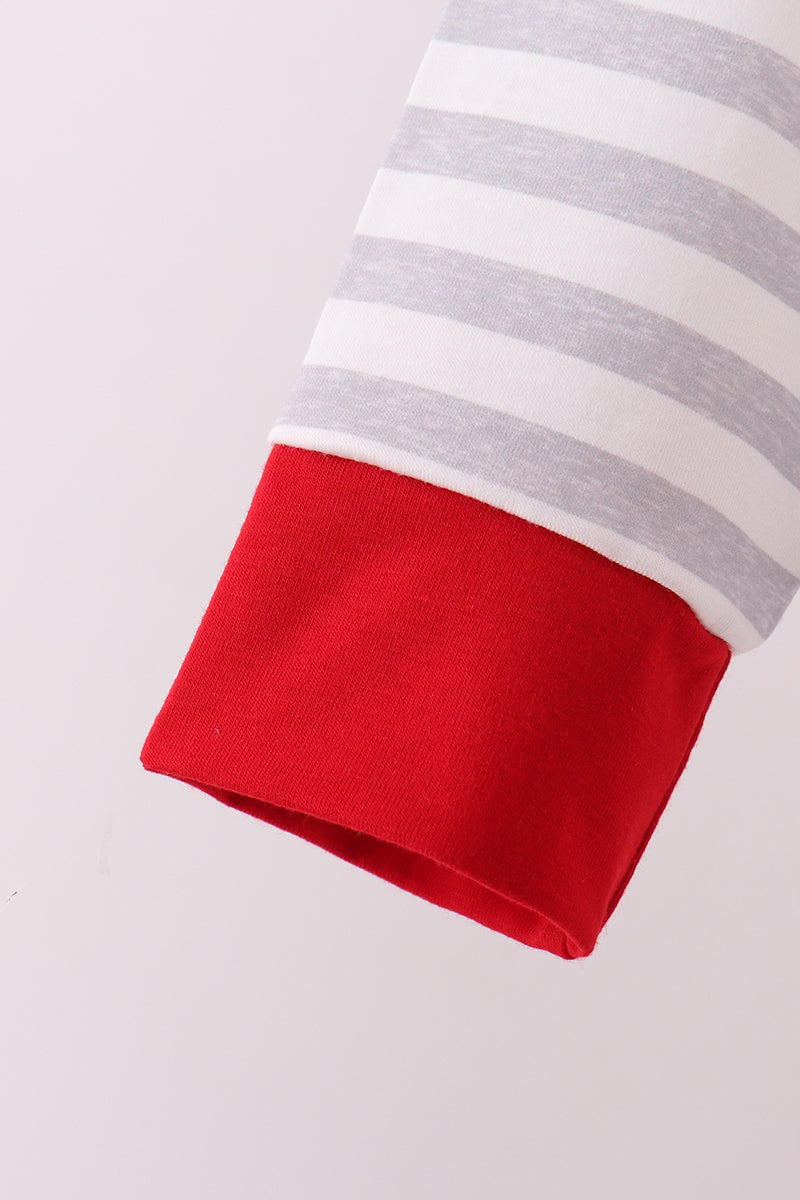 Red stripe construction pants set