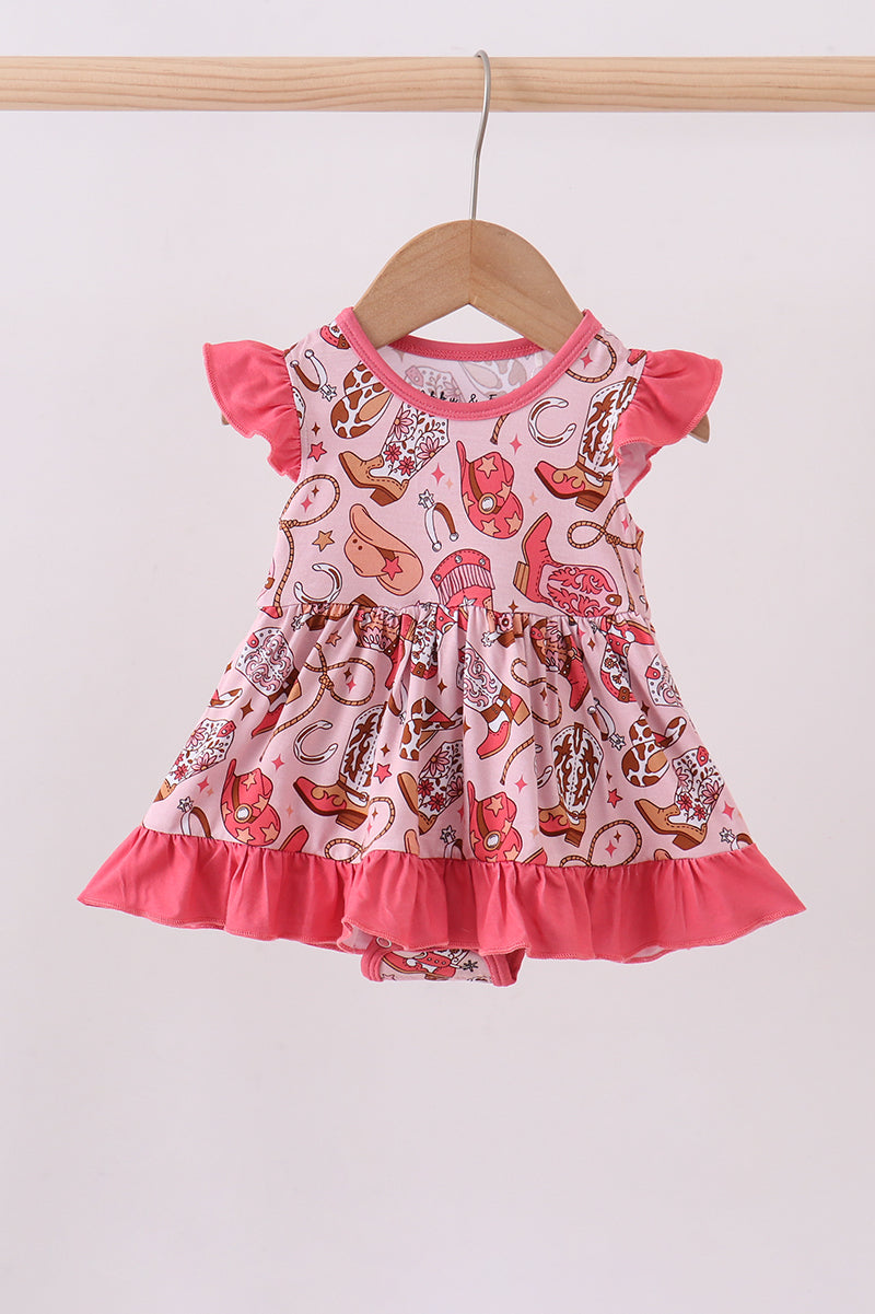 Pink cowgirl bamboo bubble