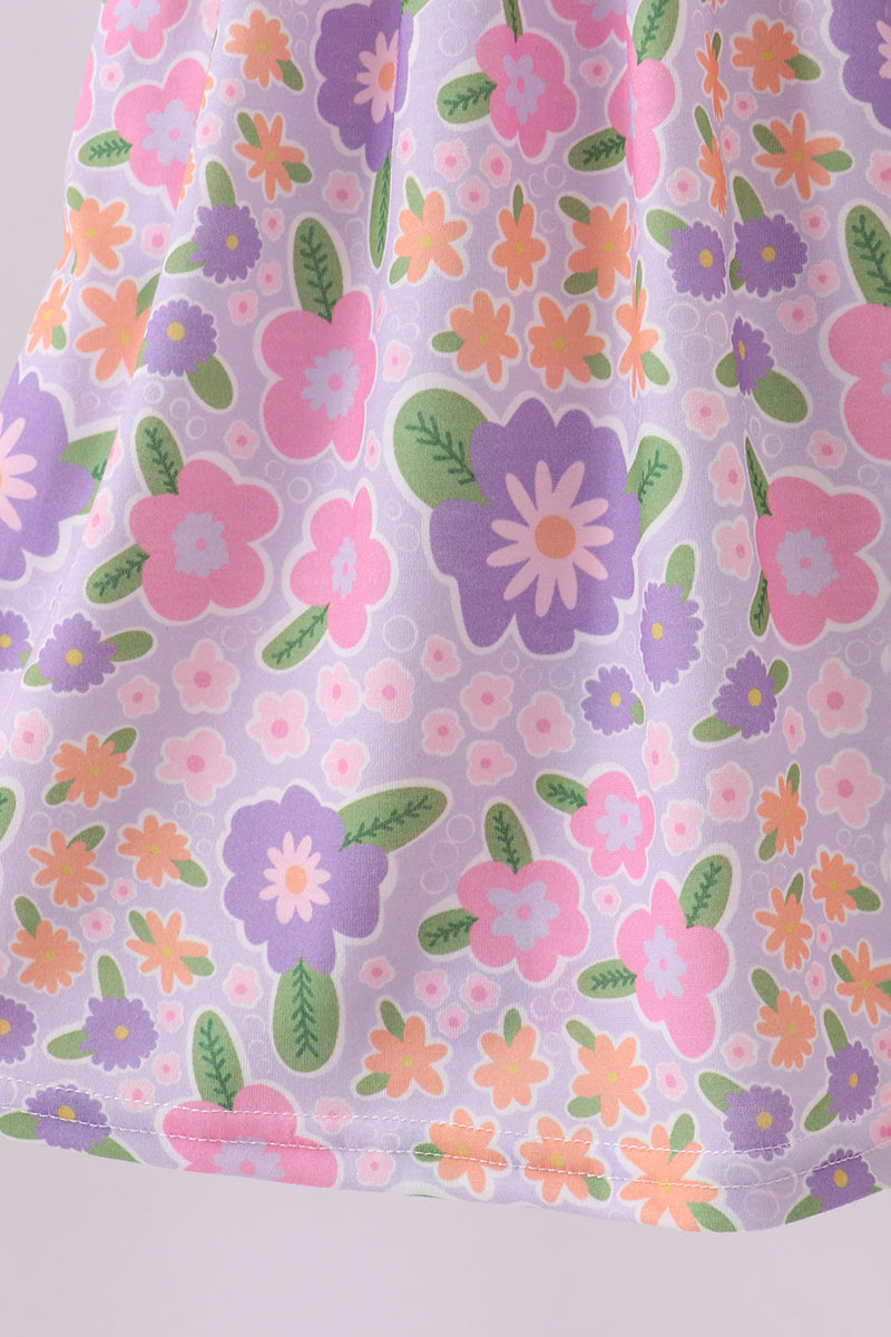 Purple floral Jesus loves me dress