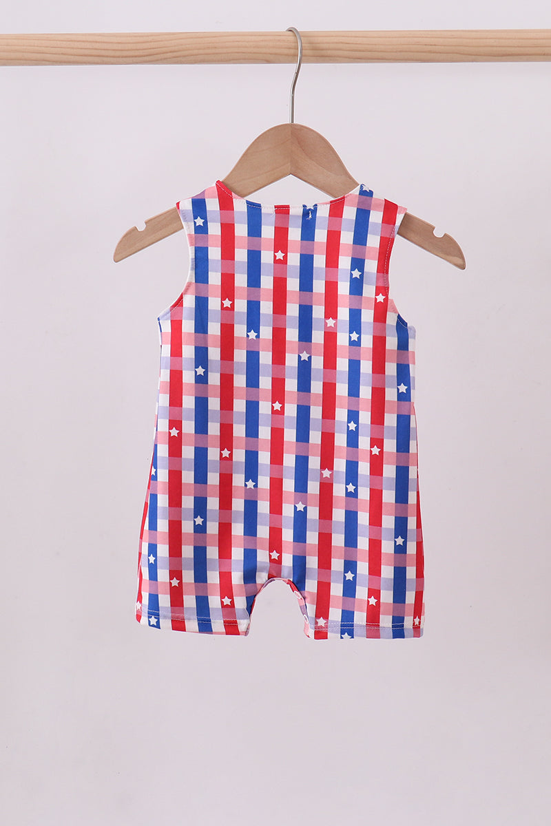 Red puppy ruffle plaid jonjon