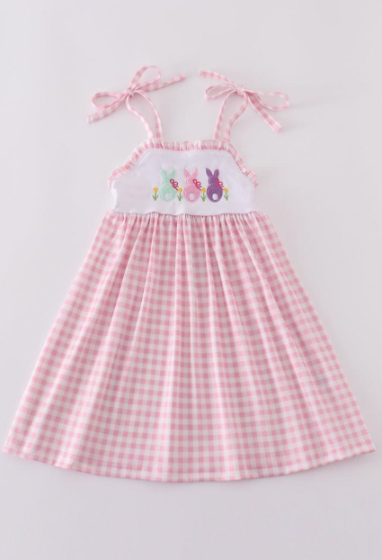 Pink Gingham Bunny Dress