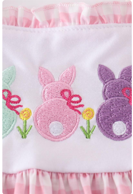 Pink Gingham Bunny Dress
