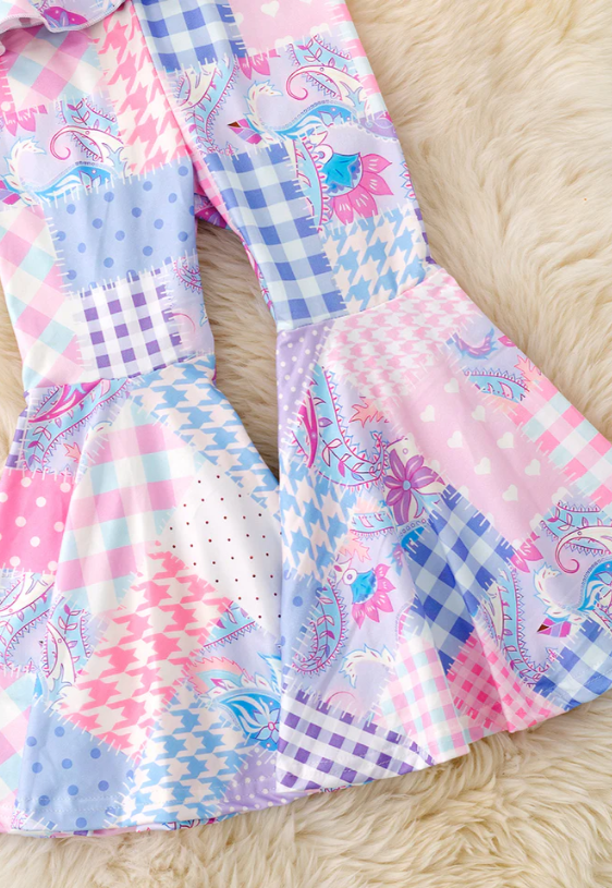 Girls Western Patchy Set
