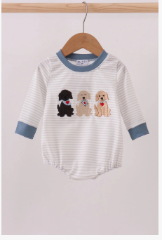 Blue puppy embroidery bubble
