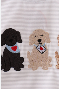 Blue puppy embroidery bubble