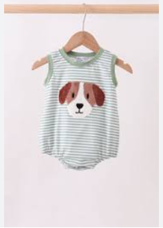 Gray stripe puppy french knot bubble