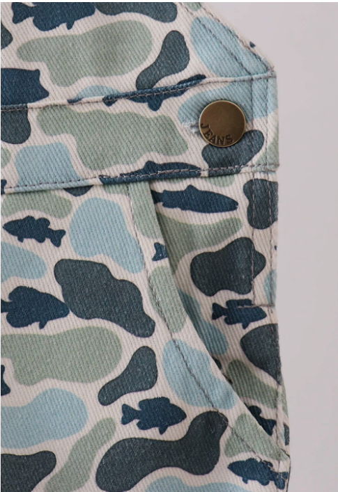 Camouflage denim overall