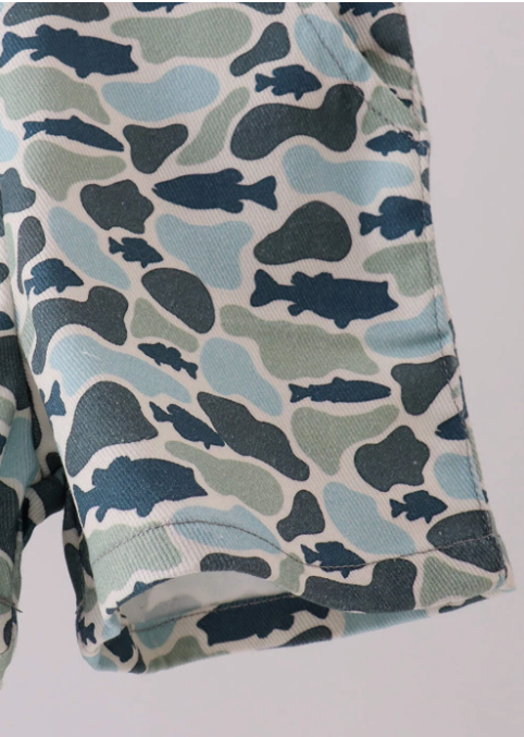 Camouflage denim overall