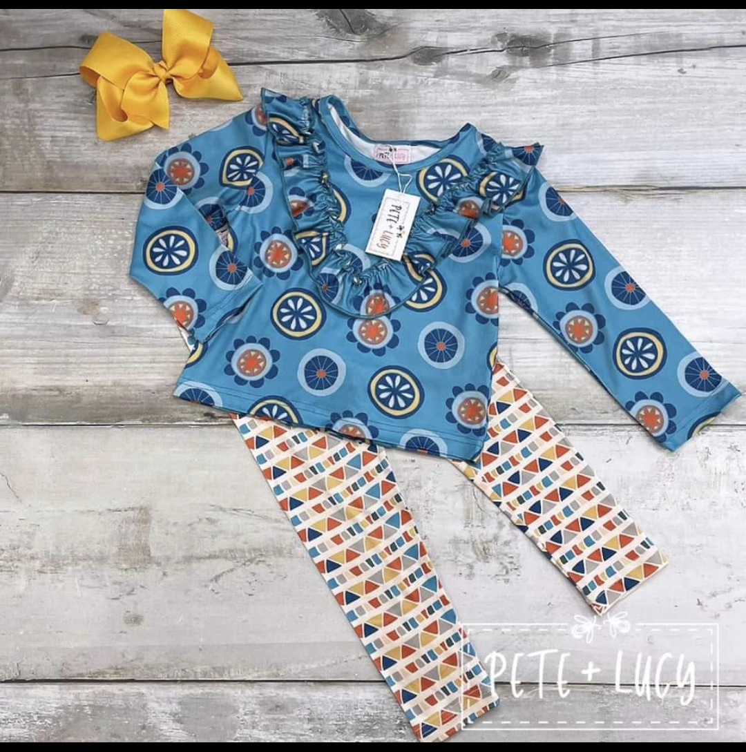 Retro Geo 2 pcs Pants Set